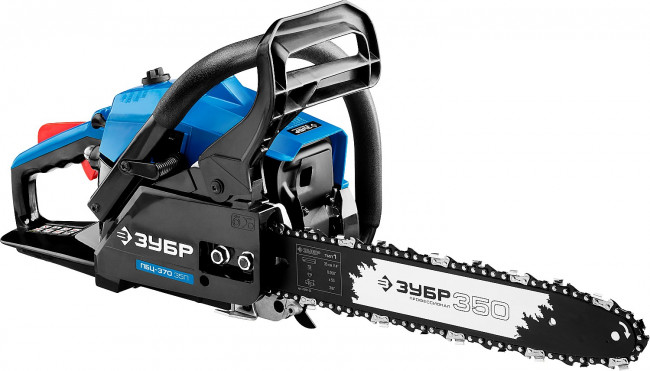 Пила цепная бензиновая, ЗУБР Профессионал ПБЦ-370 35П, хромир. цилиндр, праймер, 37 см3 (1,2 кВт), шина 35 см, 10800 об/мин,  ( ПБЦ-370 35П )