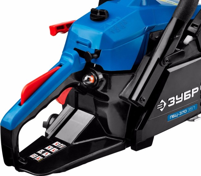 Пила цепная бензиновая, ЗУБР Профессионал ПБЦ-370 35П, хромир. цилиндр, праймер, 37 см3 (1,2 кВт), шина 35 см, 10800 об/мин,  ( ПБЦ-370 35П )