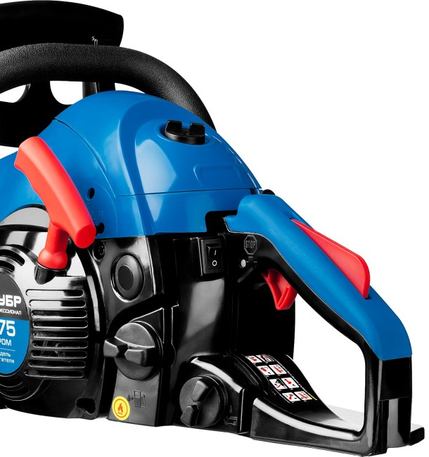 Пила цепная бензиновая, ЗУБР Профессионал ПБЦ-380 35П, хромир. цилиндр, праймер, 37,2 см3 (1,4 кВт), шина 35 см, 10800 об/мин,  ( ПБЦ-380 35П )