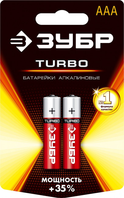 Щелочная батарейка 1.5 В, тип ААА, 2 шт, ЗУБР Turbo ( 59211-2C_z01 ) Щелочная батарейка 1.5 В, тип ААА, 2 шт, ЗУБР Turbo ( 59211-2C_z01 )