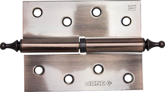 Петля дверная разъемная ЗУБР "ЭКСПЕРТ", 1 подшипник, цвет ст. медь (AC), правая, с крепежом, 100х75х2,5мм, 2 шт ,  ( 37605-100-6R )