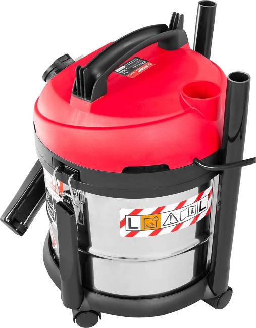 Пылесос строительный, ЗУБР ПУ-20-1400 М3, модель М3-20, 20 л, 1400 Вт, сухая и влажная уборка, корпус из нержавеющей стали, розетка до 2000Вт,  ( ПУ-20-1400 М3 )