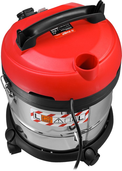 Пылесос строительный, ЗУБР ПУ-20-1400 М3, модель М3-20, 20 л, 1400 Вт, сухая и влажная уборка, корпус из нержавеющей стали, розетка до 2000Вт,  ( ПУ-20-1400 М3 )