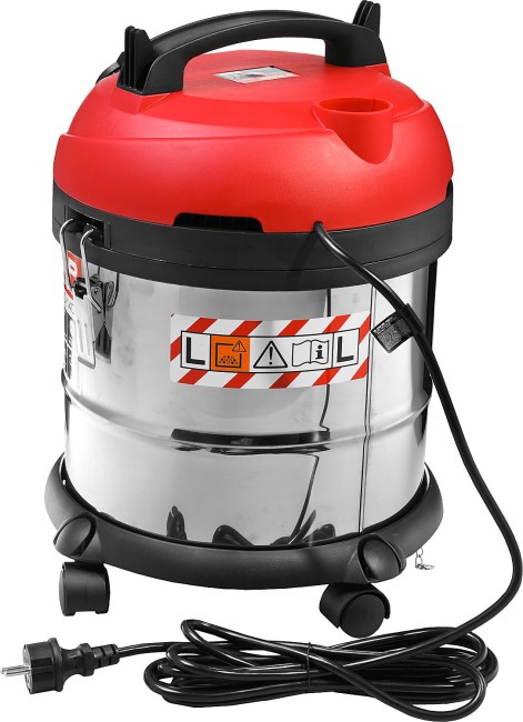 Пылесос строительный, ЗУБР ПУ-20-1400 М3, модель М3-20, 20 л, 1400 Вт, сухая и влажная уборка, корпус из нержавеющей стали, розетка до 2000Вт,  ( ПУ-20-1400 М3 )