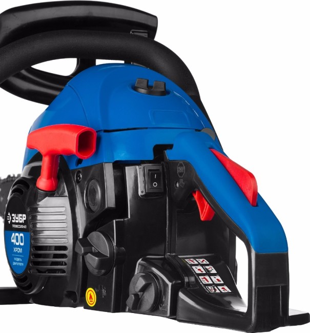 Пила цепная бензиновая, ЗУБР Профессионал ПБЦ-400 40П, хромир. цилиндр, праймер, 40 см3 (1,5 кВт), шина 40 см, 10800 об/мин,  ( ПБЦ-400 40П )