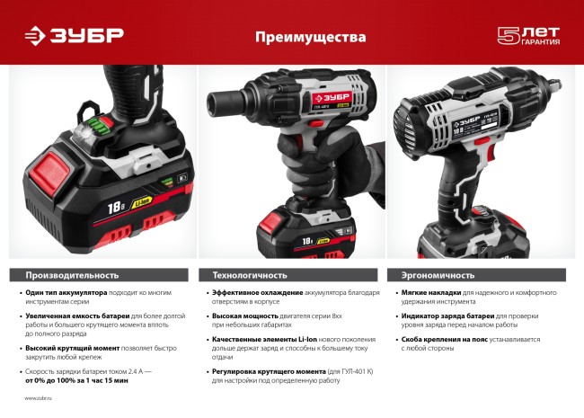 ГУЛ-251 гайковерт ударный, в кейсе, ЗУБР,  ( ГУЛ-251 К )