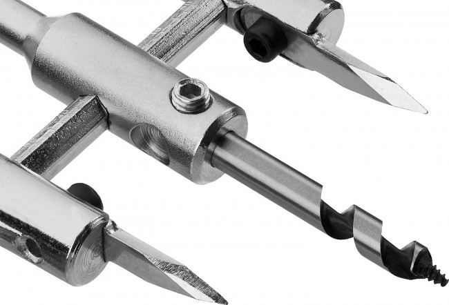 Сверло ЗУБР "МАСТЕР" регулируемое по дереву, двухрезцовое "Балеринка", d=40-200мм, 1-30мм, в блистере ,  ( 29440-200 )