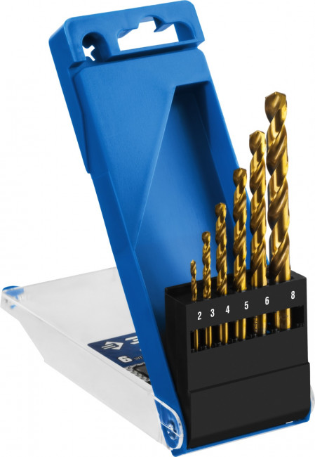 Набор сверл по металлу 6 шт (d=2-8 мм), ТИТАН, сталь Р6М5, класс А, ЗУБР Профессионал, (  29615-H6 )
