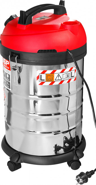 Пылесос строительный, ЗУБР ПУ-30-1400 М3, модель М3-30, 30 л, 1400 Вт, сухая и влажная уборка, корпус из нержавеющей стали, розетка до 2000Вт,  ( ПУ-30-1400 М3 )