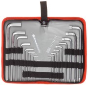 Набор ключей имбусовых ЗУБР "МАСТЕР"Cr-V,нейлон чехол,HEX 1,5-10 мм длинные 9 шт,TORX Т10-Т50 длинные 9 шт,  ( 27463-H18 )