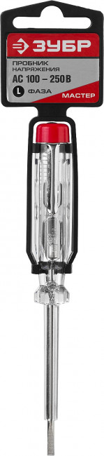 Пробник ЗУБР электрический 25725, на подвеске, 100-250В, 140мм,  ( 25725 )