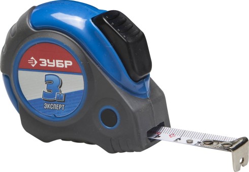 ЗУБР АВТОСТОП 3м / 16мм профессиональная рулетка с ударостойким обрезиненным корпусом,  ( 34057-03-16_z01 )
