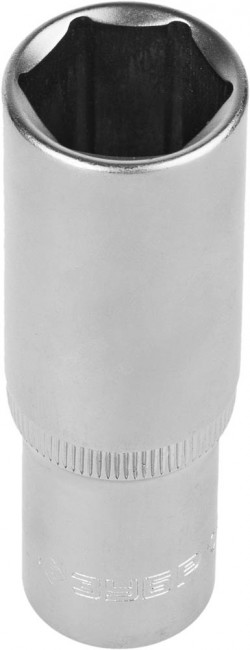 Головка торцовая ЗУБР "МАСТЕР" (1/2"), удлиненная, Cr-V, FLANK, хроматированное покрытие, 19мм,  ( 27726-19 )