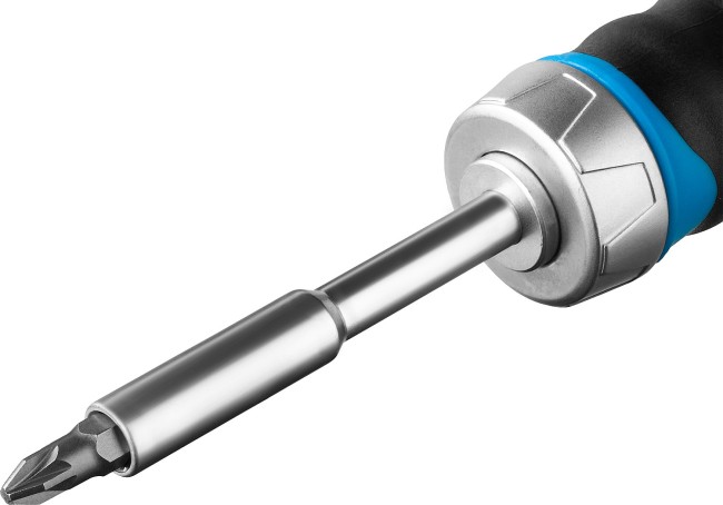 Набор ЗУБР "ПРОФЕССИОНАЛ": Отвертка реверсив с двухкомп рукоят, насадки, CrMo, рукоят с отсеком для хранения бит, 38 предметов,  ( 25352-H38 )