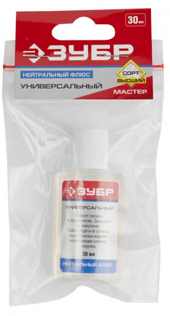 Флюс ЗУБР нейтральный, пластиковый флакон, 30мл , ( 55494-030 ) Флюс ЗУБР нейтральный, пластиковый флакон, 30мл , ( 55494-030 )