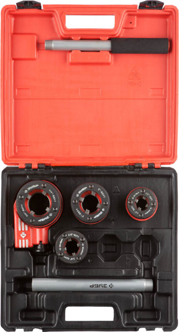 Набор ЗУБР "ЭКСПЕРТ" №4 резьбонарезной трубный в пластмассовом боксе, 1/2" - 1 1/4", 5 предметов,  ( 28270-H4 )