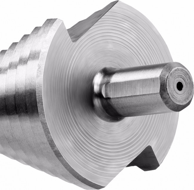 Сверло ЗУБР "ПРОФЕССИОНАЛ" ступенчатое по сталям и цвет. мет., ст. Р6М5, 6-52, 12 ступ., трехгран. хв., L- 100 мм, 13мм,  ( 29670-6-52 )