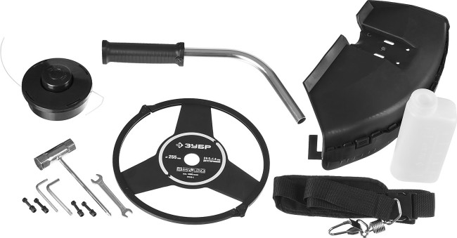 Триммер бензиновый (бензокоса), ЗУБР КРБ-350, 32,5см3 (1,1 л.с./0,8 кВт), 9000об/мин, катушка/нож, шир. скашивания 44/25,5см, велос.рукоятка,  ( КРБ-350 )