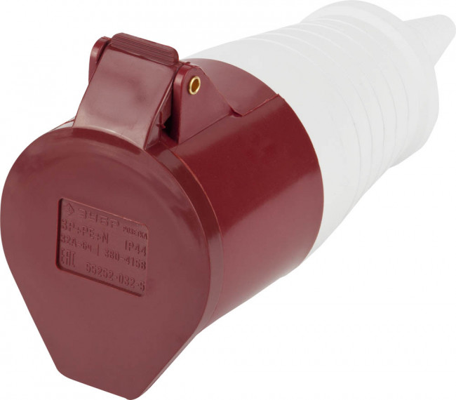 Розетка ЗУБР "МАСТЕР" переносная, 32A, 400B, 6ч  ,  ( 55252-032-5 )