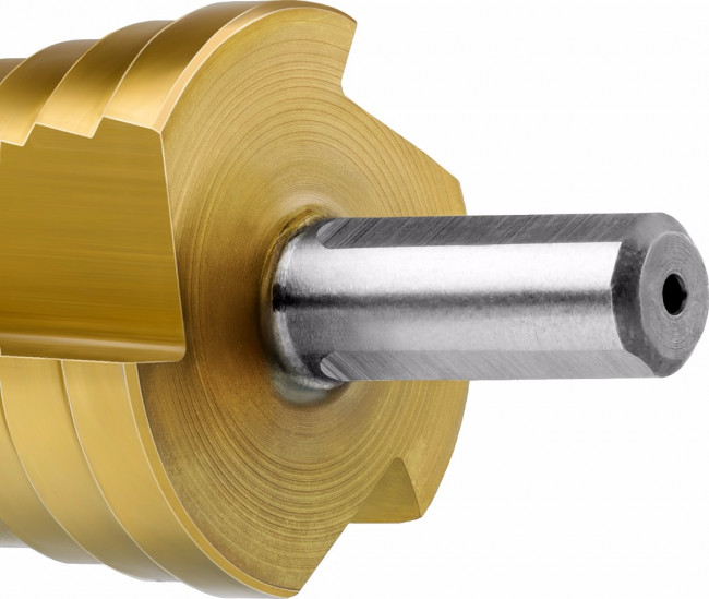 Сверло ступенчатое 2-х модульное по сталям и цвет. мет., ст. Р6М5 с покрытием TiN, 4-35(4-12, 16-35), 14 ступ., трехгран. хв., ЗУБР "ПРОФЕССИОНАЛ",  ( 29673-4-35 )