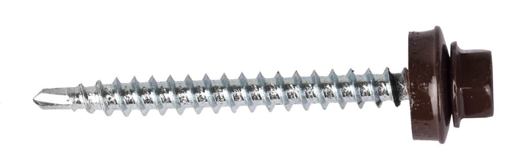 Саморезы СКД кровельные, RAL 8017 шоколадно-коричневый, 70 х 4.8 мм, 800 шт, для деревянной обрешетки, ЗУБР Профессионал,  ( 4-300310-48-070-8017 )