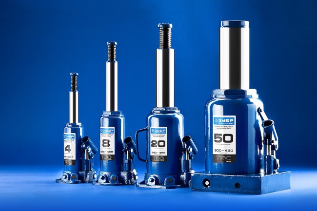 Домкрат гидравлический бутылочный T50, 6т, 215-415мм, ЗУБР Профессионал 43060-6,  ( 43060-6_z01 )