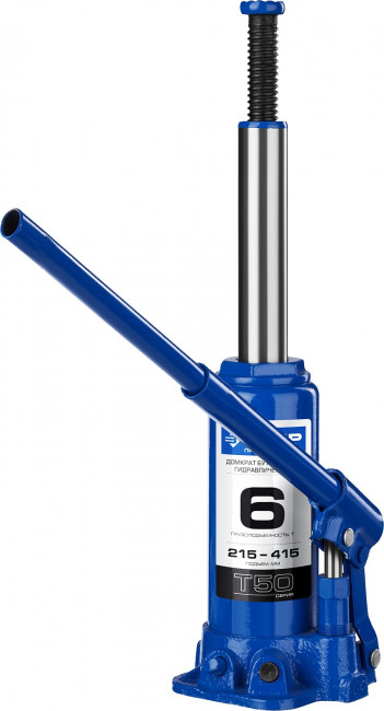 Домкрат гидравлический бутылочный T50, 6т, 215-415мм, ЗУБР Профессионал 43060-6,  ( 43060-6_z01 )