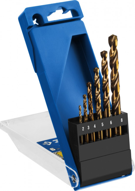 Набор сверл по металлу 6 шт (d=2-8 мм), КОБАЛЬТ, сталь Р6М5К5, класс А, ЗУБР Профессионал, (  29626-H6 )