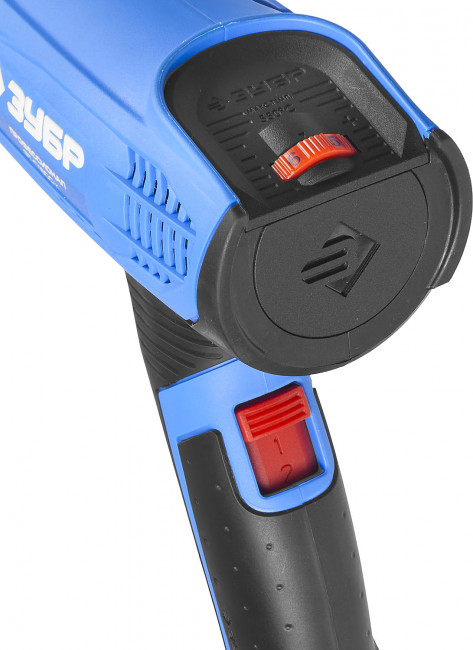 Фен технический (строительный), ЗУБР Профессионал ФТ-П1800 К, керамич изолят, электр регул темп-ры, 2 режима: 80-550град, 350/550л/мин, кейс, 1800Вт,  ( ФТ-П1800 К )