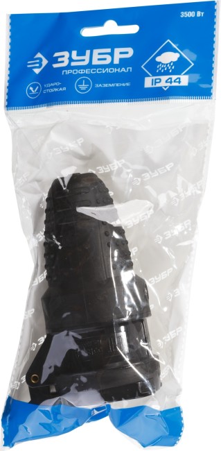 Розетка ЗУБР "ПРОФЕССИОНАЛ" электрическая обрезиненная, 16А/250В, IP44, черная,  ( 55187-B ) Розетка ЗУБР "ПРОФЕССИОНАЛ" электрическая обрезиненная, 16А/250В, IP44, черная,  ( 55187-B )