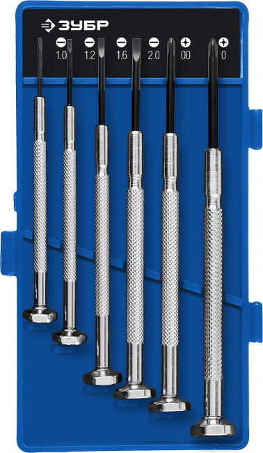 ЧАСОВЩИК набор часовых отверток 6 предм., ЗУБР ( 25666 ) ЧАСОВЩИК набор часовых отверток 6 предм., ЗУБР ( 25666 )