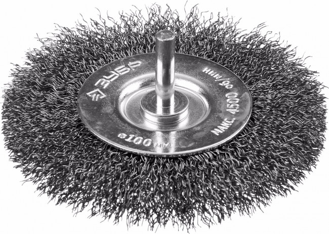 ЗУБР "ПРОФЕССИОНАЛ". Щетка дисковая для дрели, витая стальная проволока 0,3мм, 100мм,  ( 35198-100_z02 )