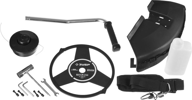 Триммер бензиновый (бензокоса), ЗУБР КРБ-490, 49,3 см3(1,84л.с./1,35кВт), 10000об/мин, катушка/нож, шир. скашивания 44/25,5см, велос.рукоятка,  ( КРБ-490 )