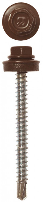 Саморезы СКД кровельные, RAL 8017 шоколадно-коричневый, 50 х 4.8 мм, 1 200 шт, для деревянной обрешетки, ЗУБР Профессионал,  ( 4-300310-48-050-8017 )