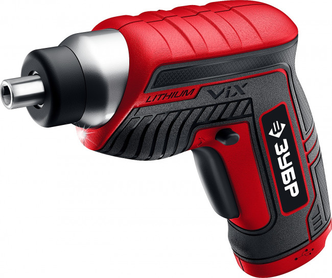 ЗУБР ViX отвертка аккумуляторная 3.6 В, в коробке с 10 битами,  ( ЗО-Е-3.6 Ли )