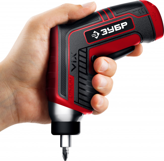 ЗУБР ViX отвертка аккумуляторная 3.6 В, в коробке с 10 битами,  ( ЗО-Е-3.6 Ли )