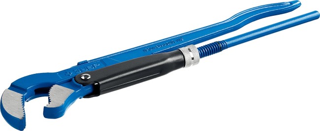 Ключ трубный рычажный ЗУБР "ПРОФЕССИОНАЛ", тип "S", изогнутые губки для труднодоступ мест, цельнокованный, Сr-V, № 2, 1,5",  ( 27336-2_z01 )