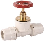 Кран ЗУБР "ШиреФит" запорный в сборе "штуцер с гайкой - кран запорный с маховиком- штуцер с гайкой", 16мм,  ( 51571-16 )