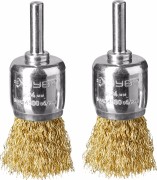 ЗУБР "ПРОФЕССИОНАЛ". Набор щеток кистевых для дрели, витая стальная латунированная проволока 0,3мм, 24мм, 2шт,  ( 35225-24-H2_z02 )