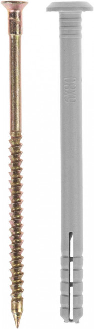 Дюбель-гвоздь полипропиленовый, грибовидный бортик, 6 x 80 мм, 950 шт, ЗУБР,  ( 4-301350-06-080 )