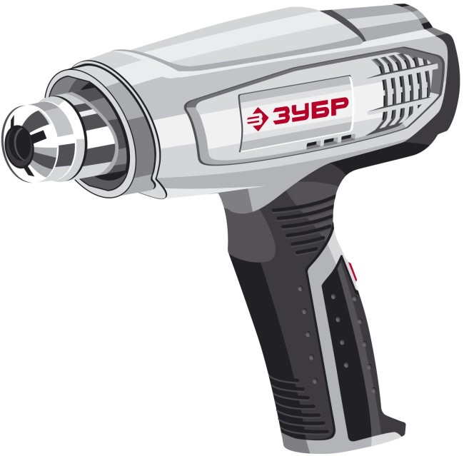 Фен технический (строительный), ЗУБР ФТ-1600, насадки 3 шт, 2 режима: 350град/ 350л/мин, 550град/ 550л/мин, коробка, 1600Вт,  ( ФТ-1600 )
