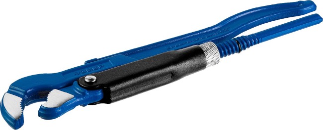 Ключ трубный рычажный ЗУБР "ПРОФЕССИОНАЛ", тип "S", изогнутые губки для труднодоступ мест, цельнокованный, Сr-V, № 0, 1/2",  ( 27336-0_z01 )