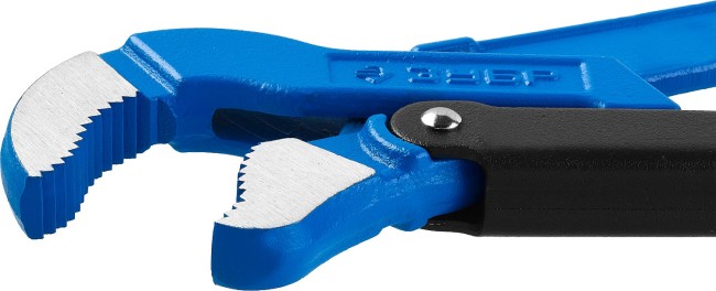 Ключ трубный рычажный ЗУБР "ПРОФЕССИОНАЛ", тип "S", изогнутые губки для труднодоступ мест, цельнокованный, Сr-V, № 0, 1/2",  ( 27336-0_z01 )