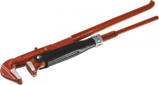 Ключ трубный ЗУБР "МАСТЕР" рычажный, прямые губки, цельнокованный, № 0, 3/4",  ( 27314-0 )