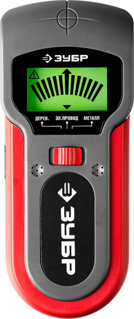 Металлодетектор многофункц, ЗУБР, 45265, ЖК дисплей, автокалибровка, металл(38мм), проводка(50мм), дерево(19мм),  ( 45265 )