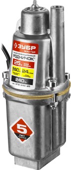 Насос "Родничок" вибрационный, ЗУБР НПВ-240-25, шнур 25м, 240Вт, 24л/мин, напор 60м,погружной,для чистой воды,верх. забор, II класс эл/без-ти, ( НПВ-240-25 ) Насос "Родничок" вибрационный, ЗУБР НПВ-240-25, шнур 25м, 240Вт, 24л/мин, напор 60м,погружной,для чистой воды,верх. забор, II класс эл/без-ти, ( НПВ-240-25 )