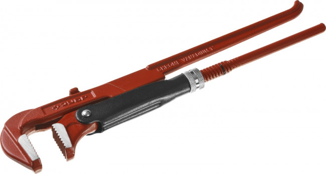 Ключ трубный ЗУБР "МАСТЕР" рычажный, прямые губки, цельнокованный, № 1, 1",  ( 27314-1 )