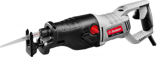 Пила сабельная (электроножовка), ЗУБР ЗПС-1400 Э, 1400 Вт, 0-2800 ход/мин, рез 255 мм (дерево), 20 мм (сталь), ход штока 32 мм, маятник. ход,  ( ЗПС-1400 Э )