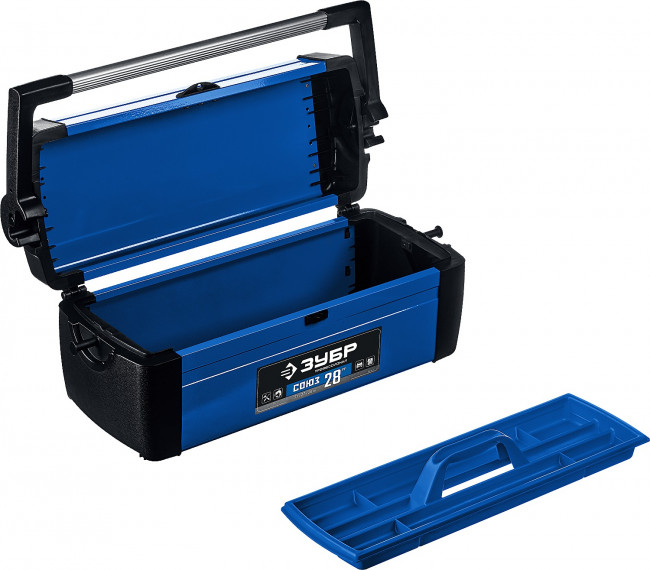 Ящик для инструмента "СОЮЗ-28" металлический, ЗУБР Профессионал