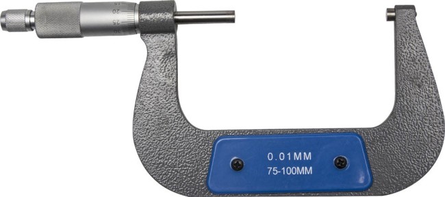 Микрометр ЗУБР "ЭКСПЕРТ" гладкий механический, МК 100, диапозон 75-100мм, шаг измерения 0,01мм, ( 34480-100_z01 ) Микрометр ЗУБР "ЭКСПЕРТ" гладкий механический, МК 100, диапозон 75-100мм, шаг измерения 0,01мм, ( 34480-100_z01 )